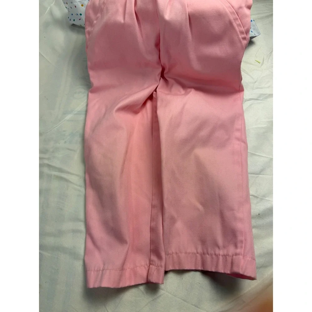 Vintage Happy Kids Pink Overalls Polka Dot Shirt Set 2T Elephant Sun Surf AB-126